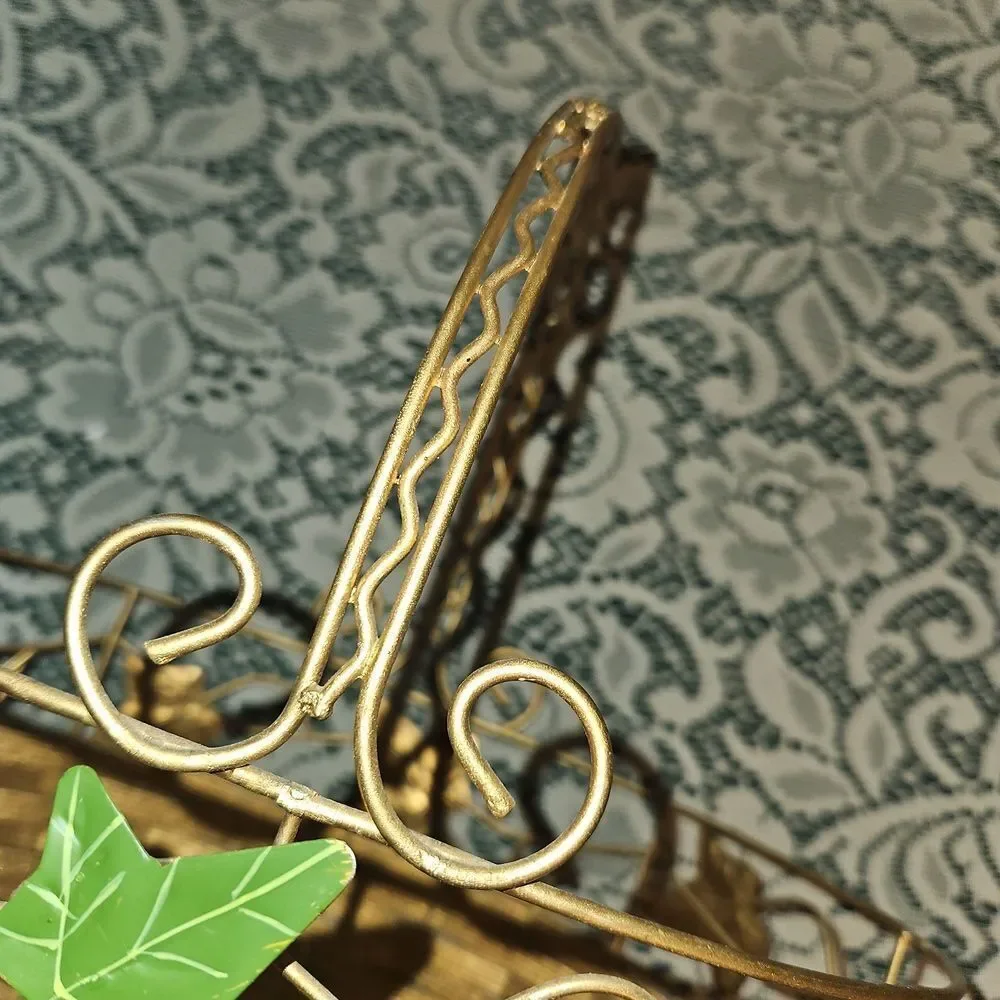 Gold Woven Metal Holiday Basket Decor